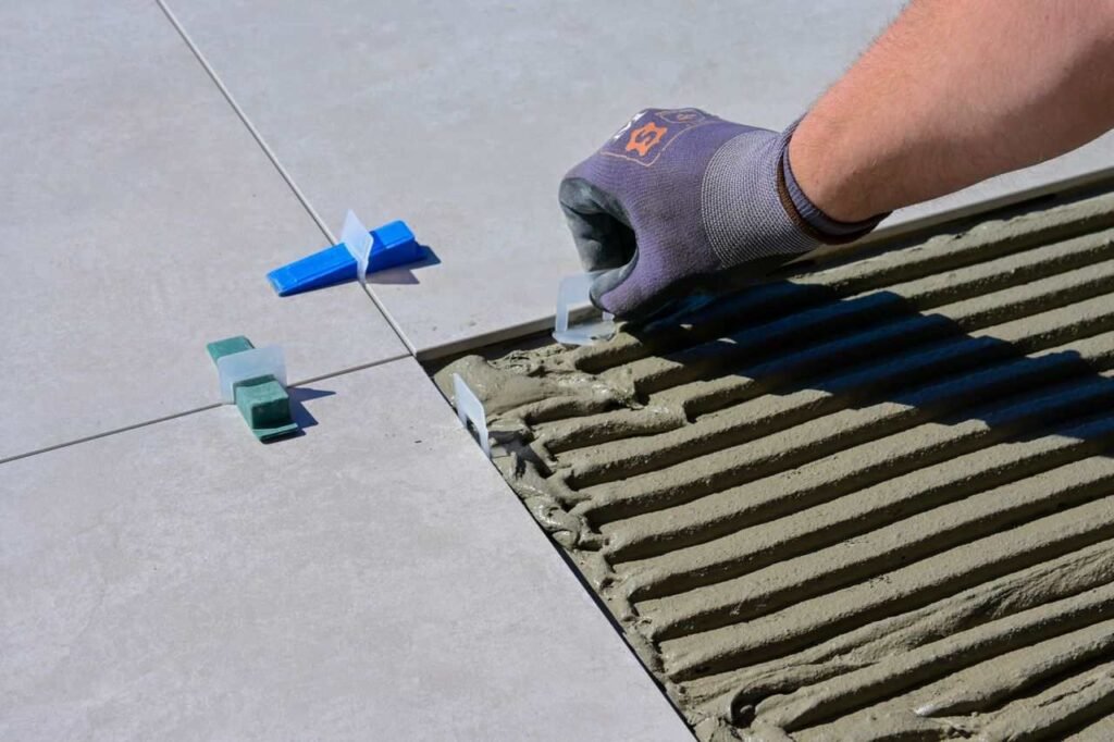 Professional installation of tile